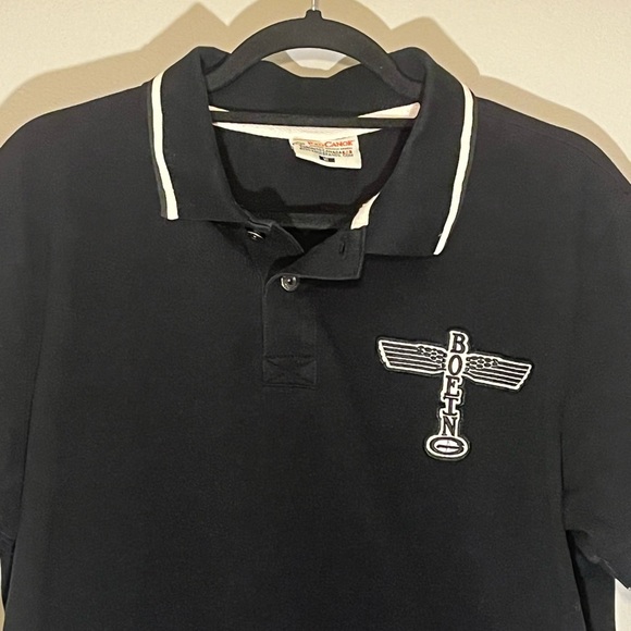 Red Canoe Vintage Boeing Airplane Co Short Sleeve Polo Black Men’s XL (A) - Picture 2 of 10